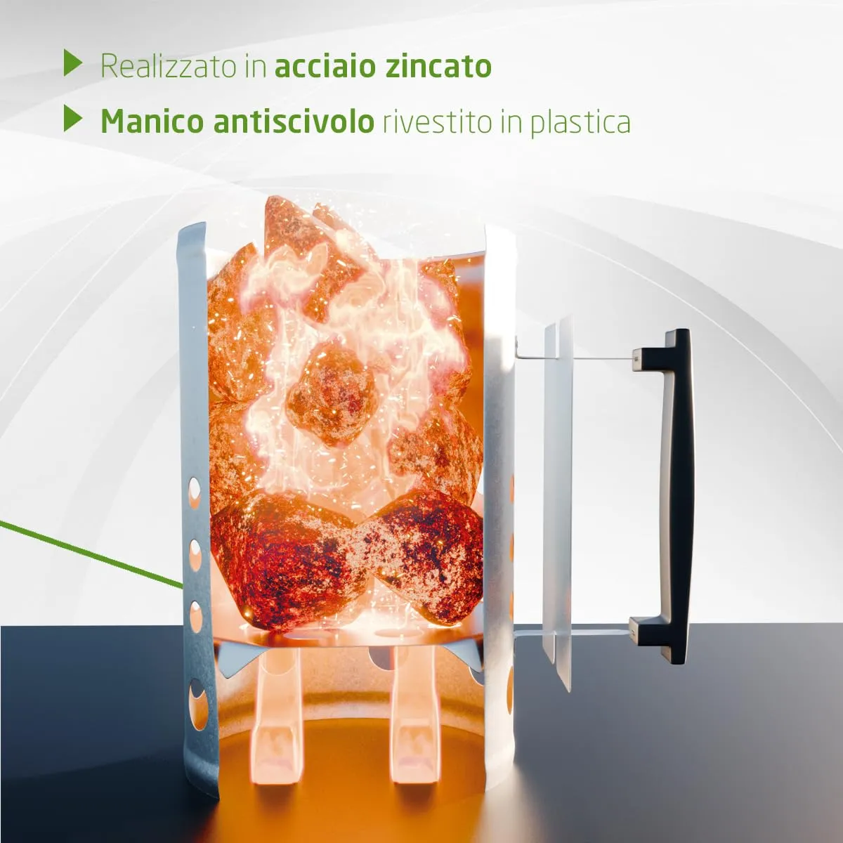 Amig Fireplus accenditore carbone barbecue acciaio 30 cm