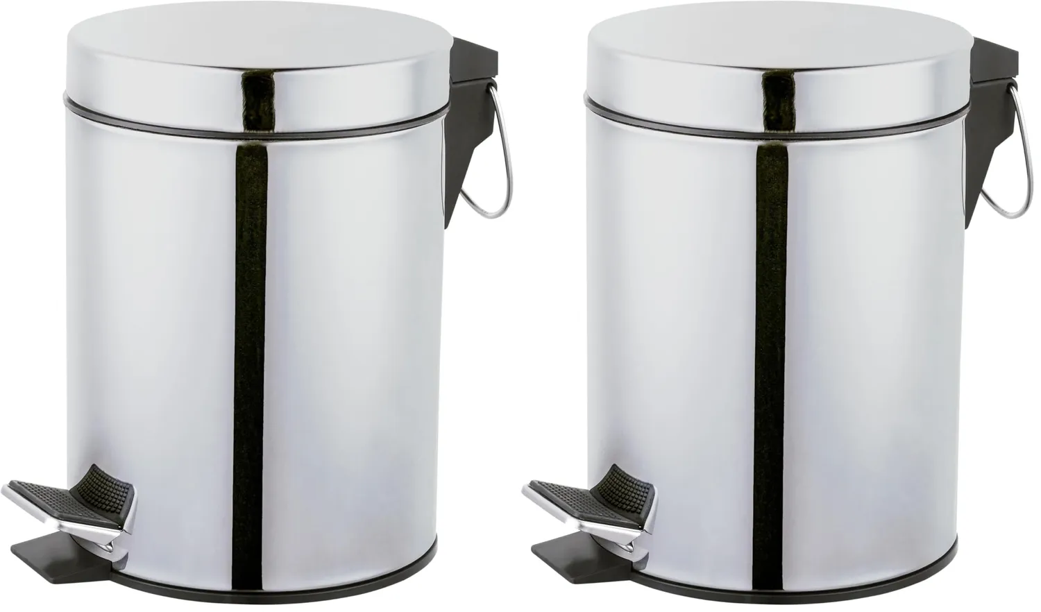 Amig Linea pattumiera bagno a pedale 3 L inox lucido rotonda