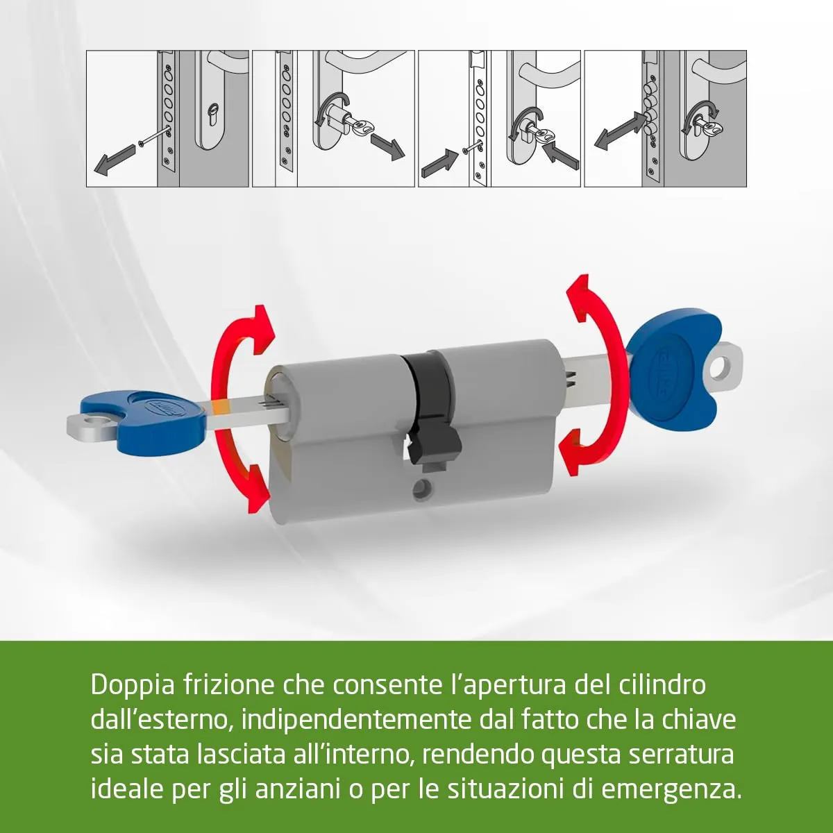 Amig cilindro sicurezza 66 mm 31-35 oro opaco 5 chiavi