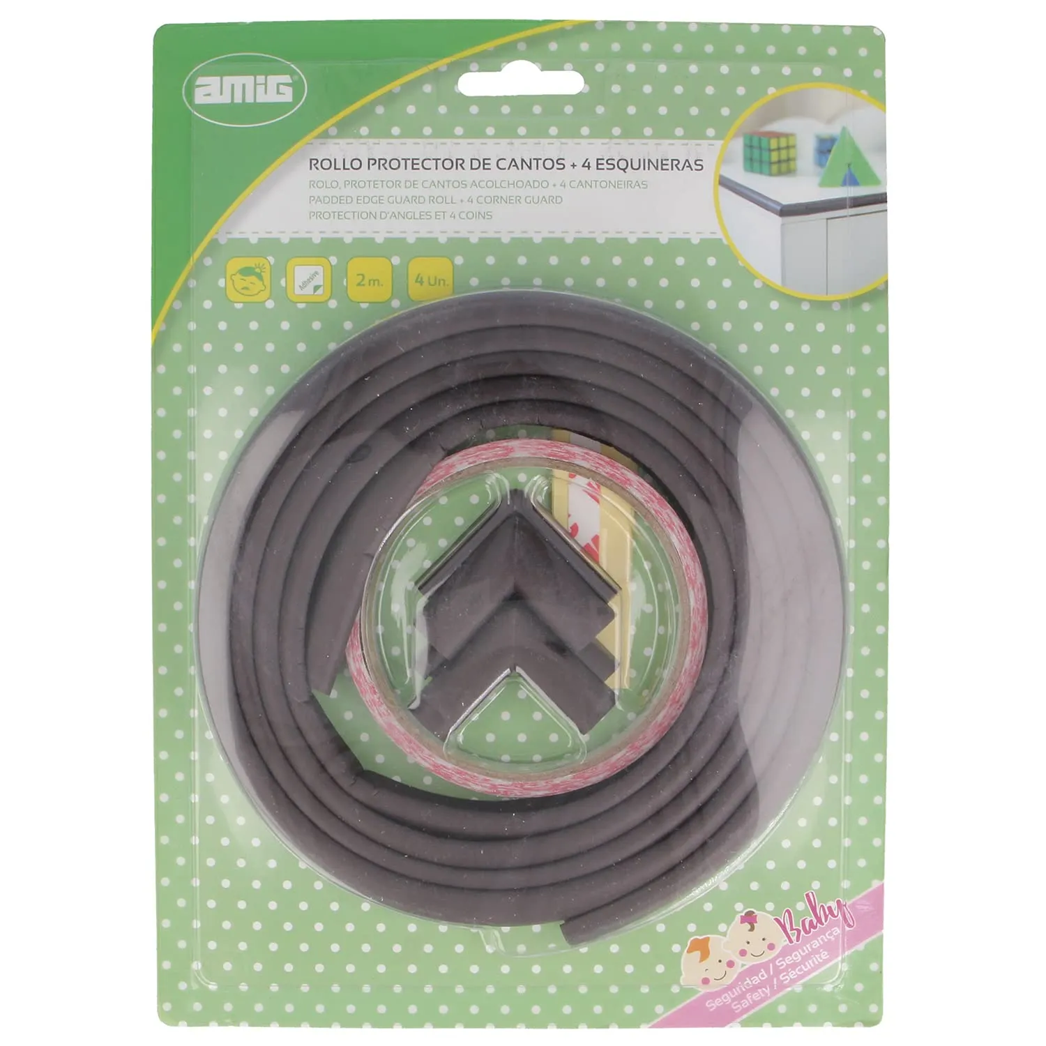 Amig Paraspigoli Bordi Imbottito Marrone con 4 Angoli