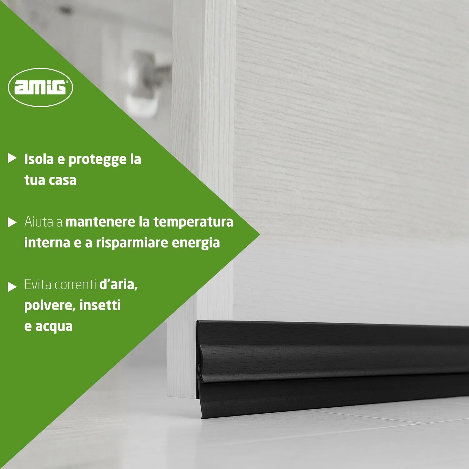 Amig Mod.4 paraspifferi adesivo PVC nero 1 m