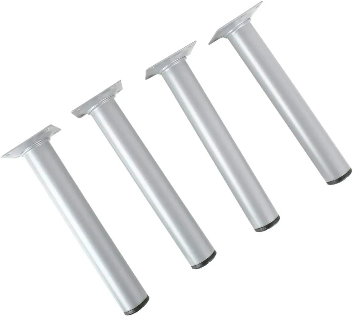 Amig gambe tavolo acciaio 30x250mm argento kit 4 pezzi
