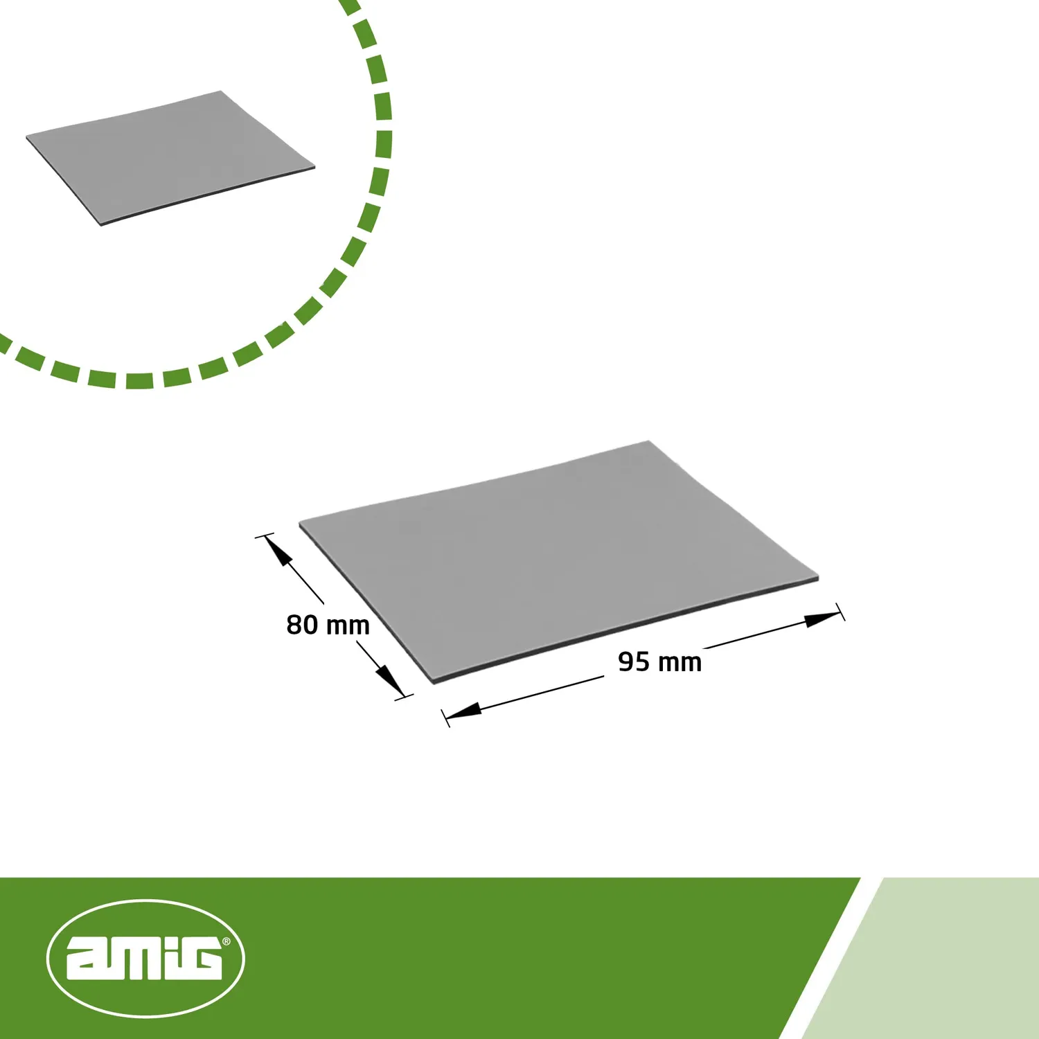 Amig Mod. 79 pattino adesivo quadrato 80x95 mm teflon