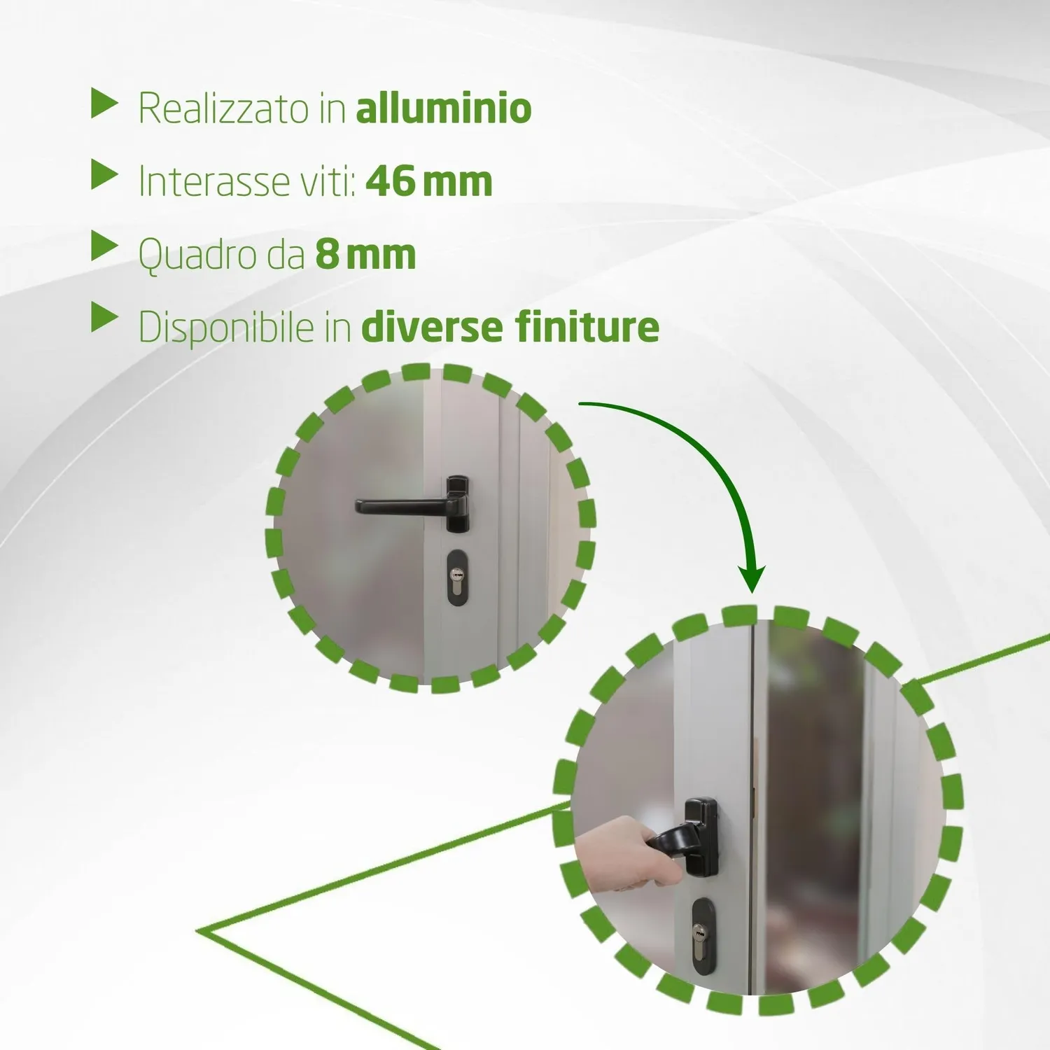 Amig Epsilon Set 2 Maniglie Porte Nere 132 mm