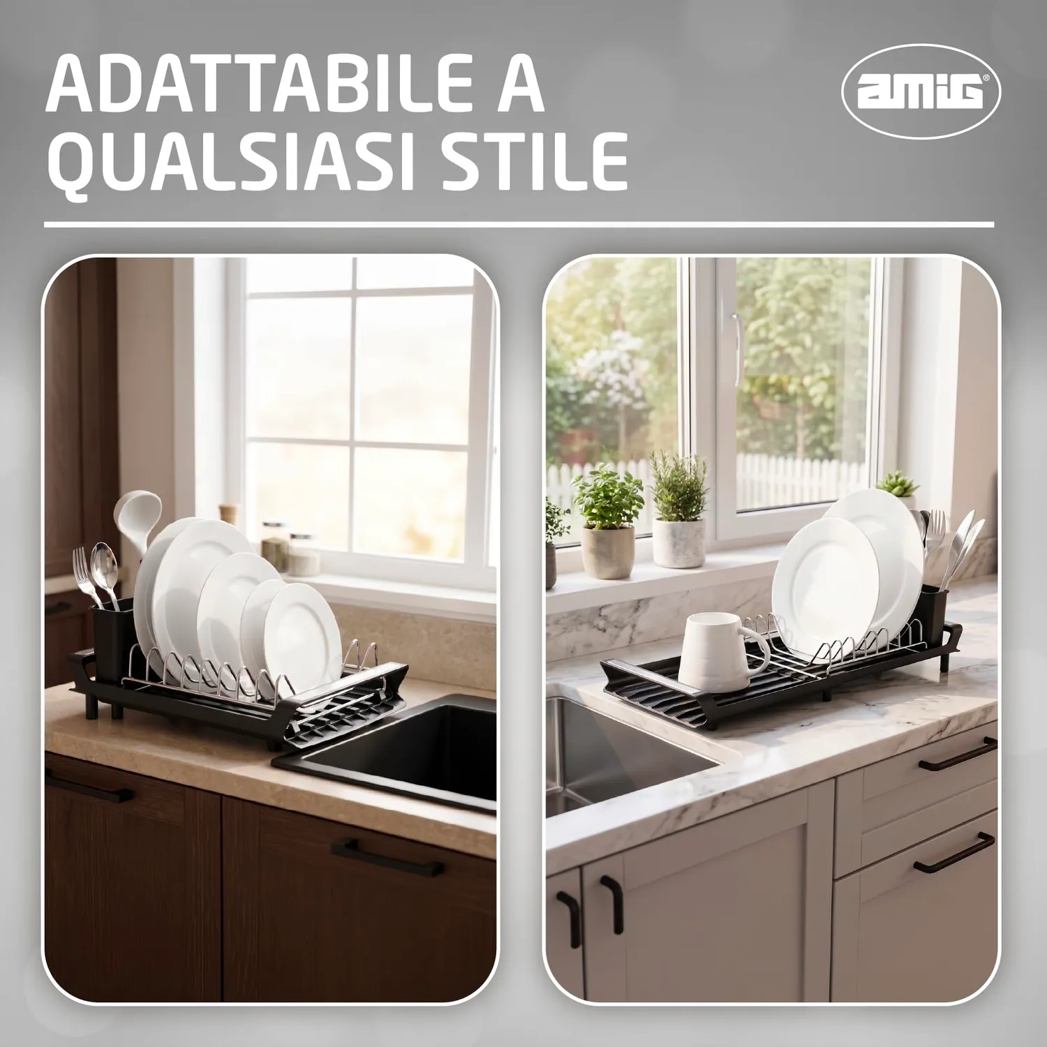 Amig Extik Scolapiatti Estensibile Nero 28-47 cm