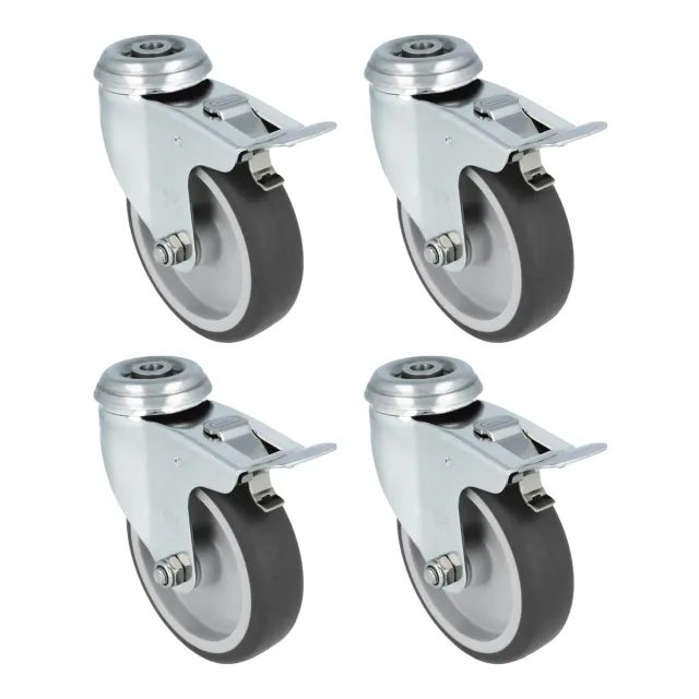 Amig set 4 ruote girevoli 100 mm con freno 90 kg