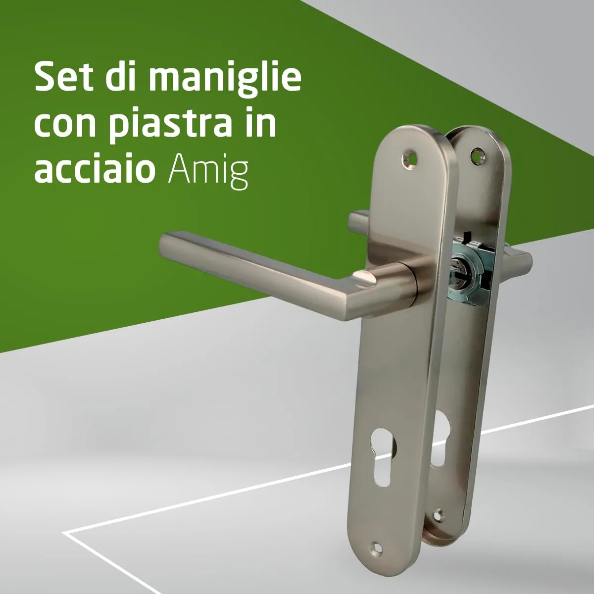 Amig MAI RX Maniglia Rosetta Nichel Spazzolato 122 mm