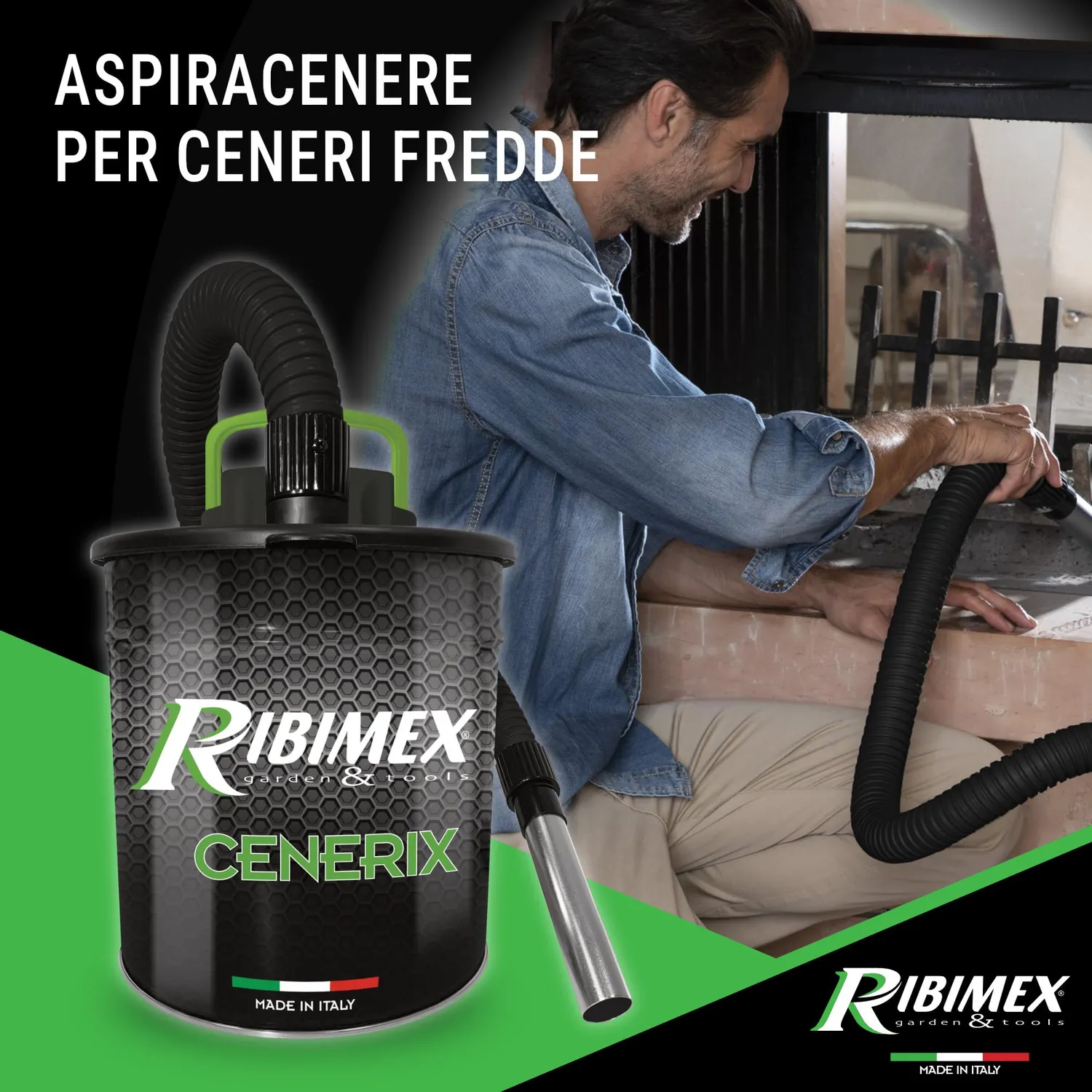 Ribimex Cenerix PRCEN003/1200 Aspiracenere 18 L 1200W