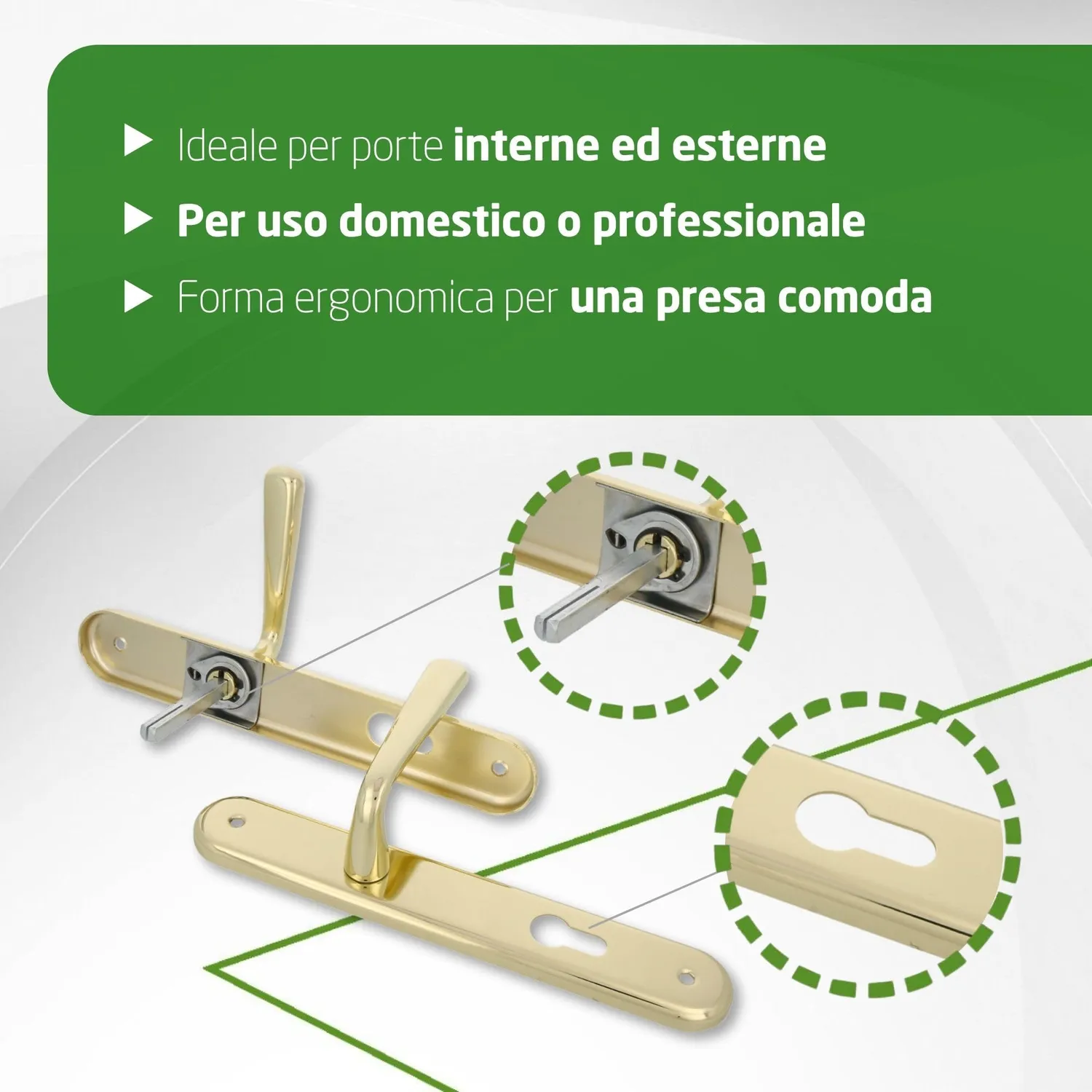 Amig 252 maniglie porte ottone 250x40 mm 8 mm