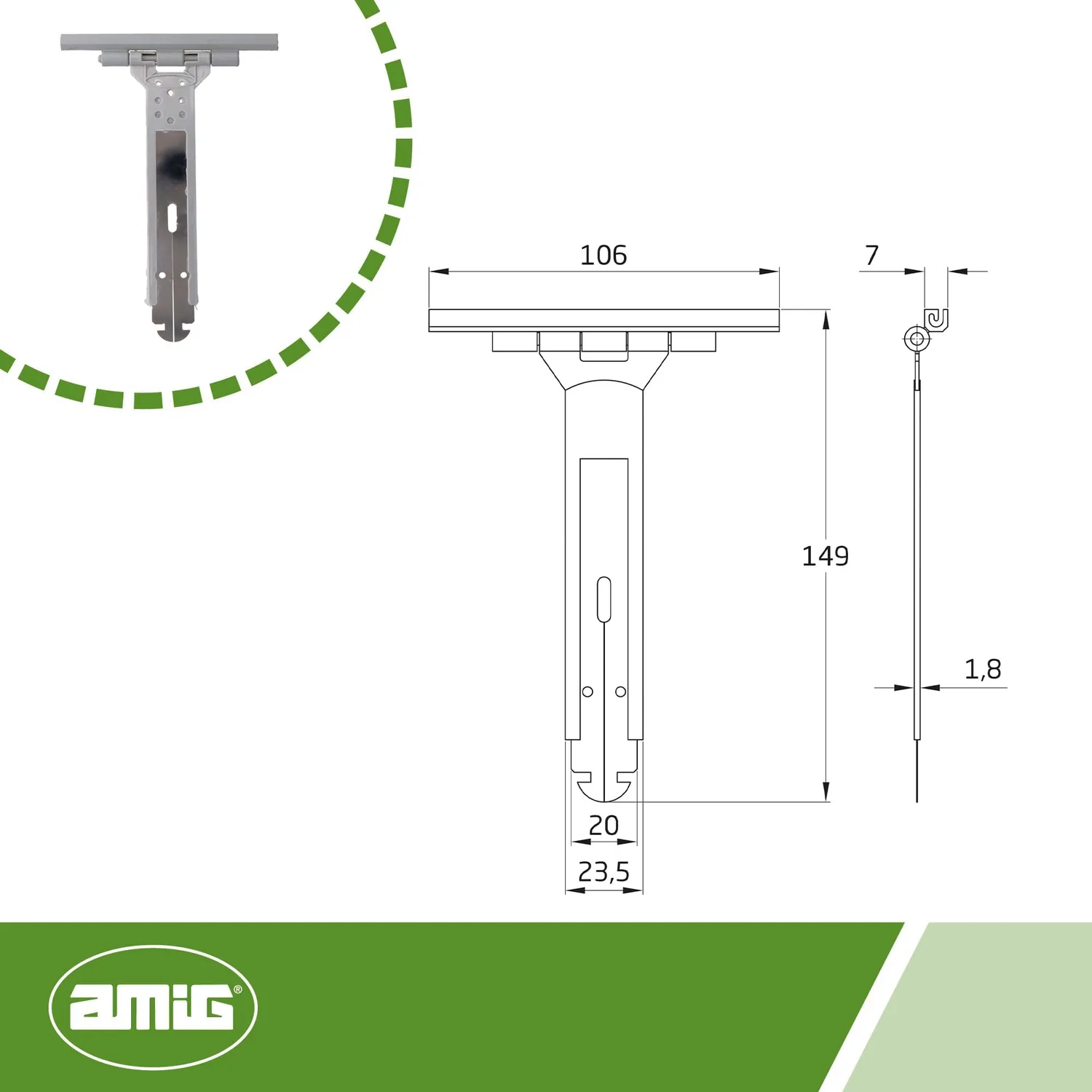 Amig staffe tapparella standard 150 mm 4 pezzi grigio