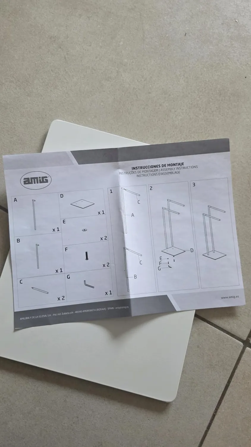 Amig porta asciugamani terra bianco legno doppia barra