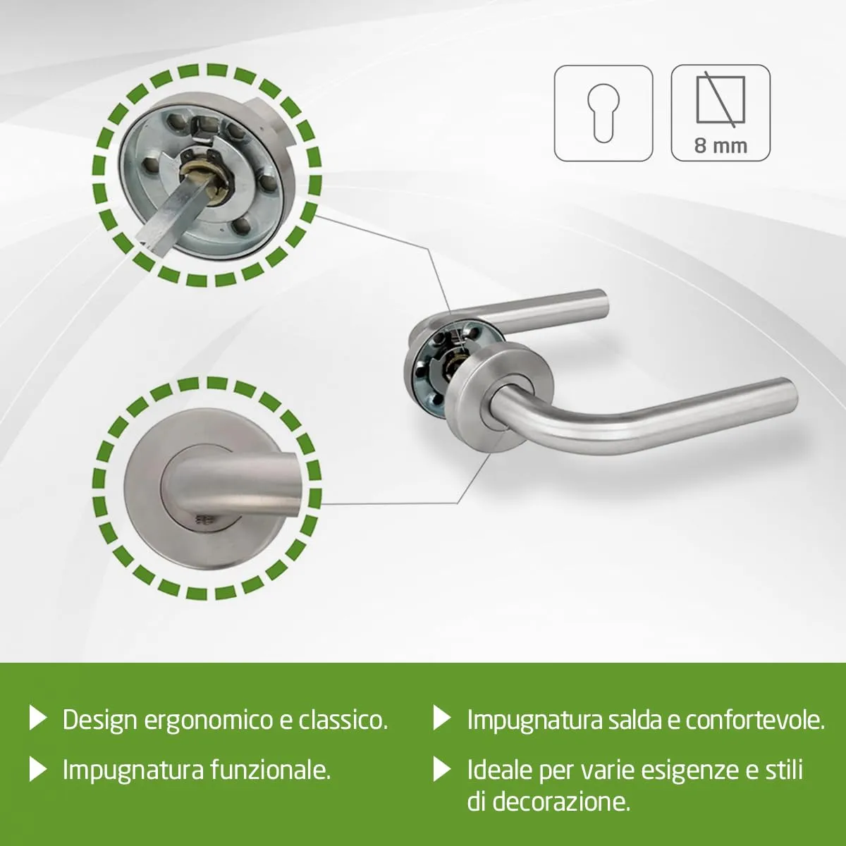 Amig 4RBX Maniglie Porte Europrofilo Inox 135 mm