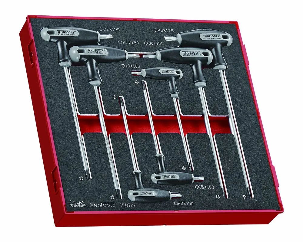 TengTools Set Chiavi a T TX 7 Pezzi FOAM2 Antiscivolo