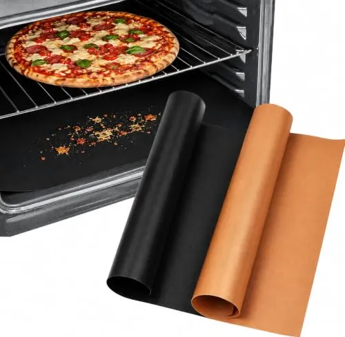 Amig AM11 Tappetini da Forno 50x40 cm 2 Pezzi Nero Oro
