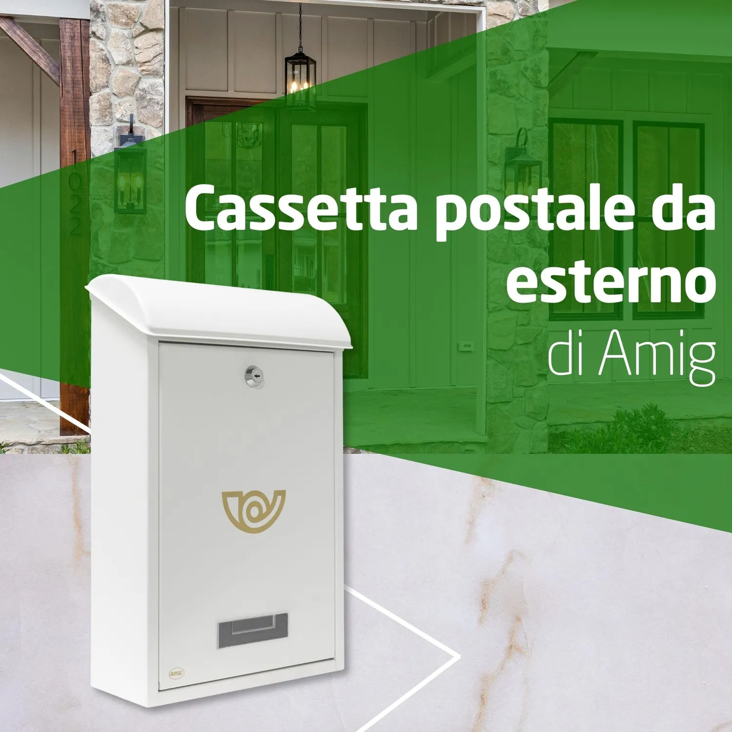 Amig cassetta lettere da esterno bianca 40x25x10 cm acciaio
