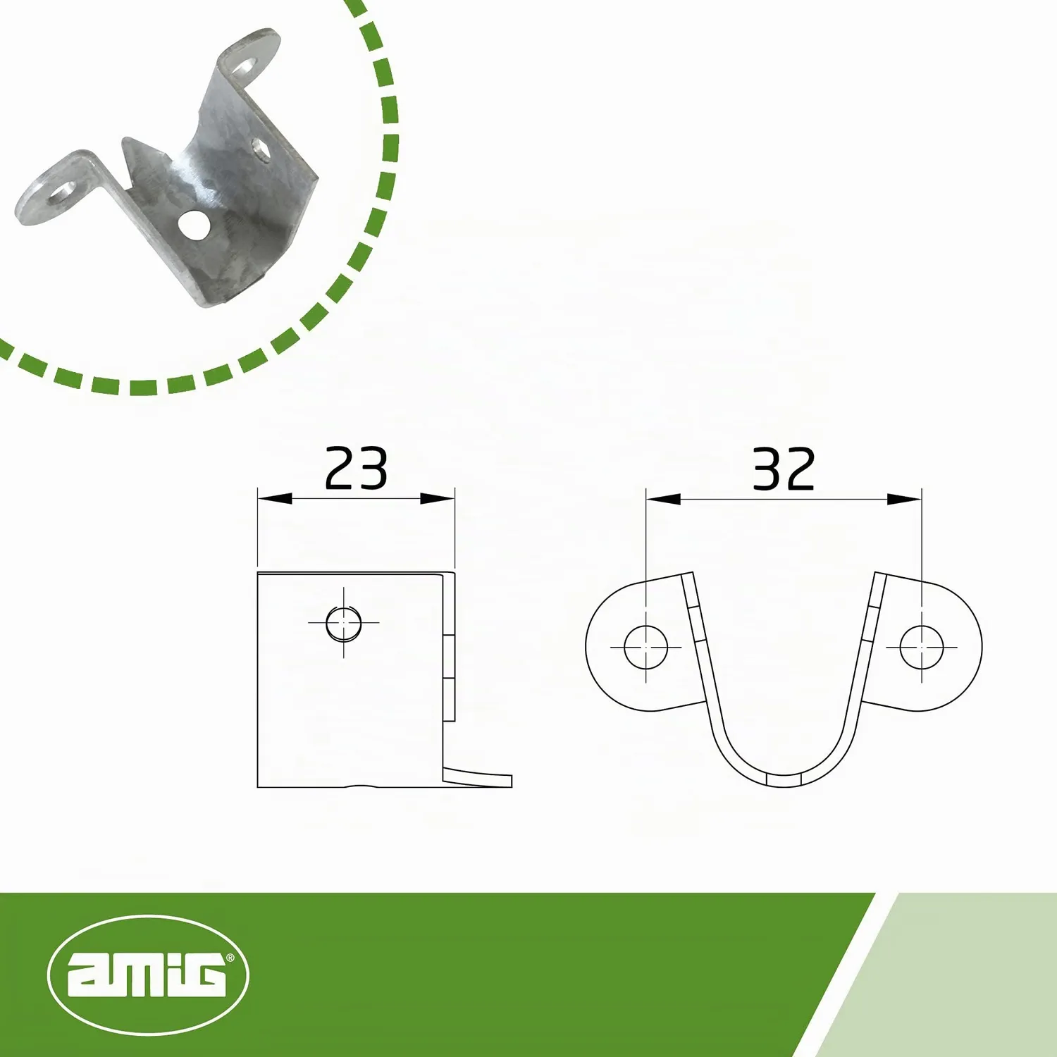 Amig Supporto Rullo Tapparella Acciaio Zincato 32x23 mm