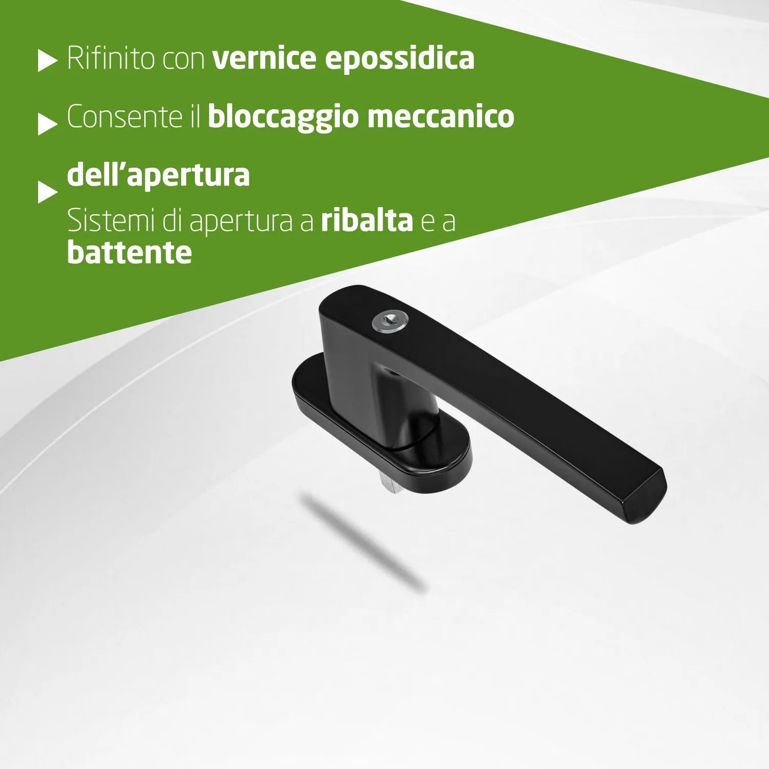 Amig 2550 Maniglia Finestra con Chiave Nera Alluminio