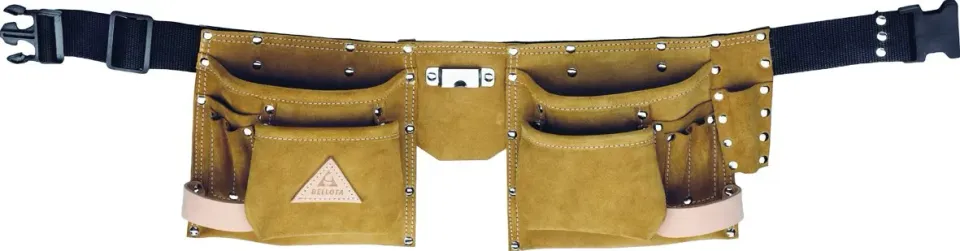 Bellota Cintura Porta Attrezzi in Pelle 4 Tasche Regolabile