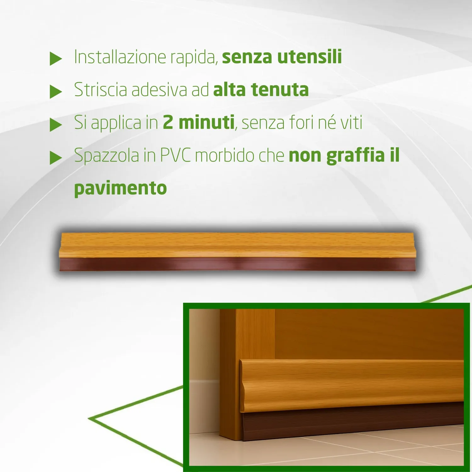 Amig 22555 paraspifferi porta adesivo spazzola rovere 1 m