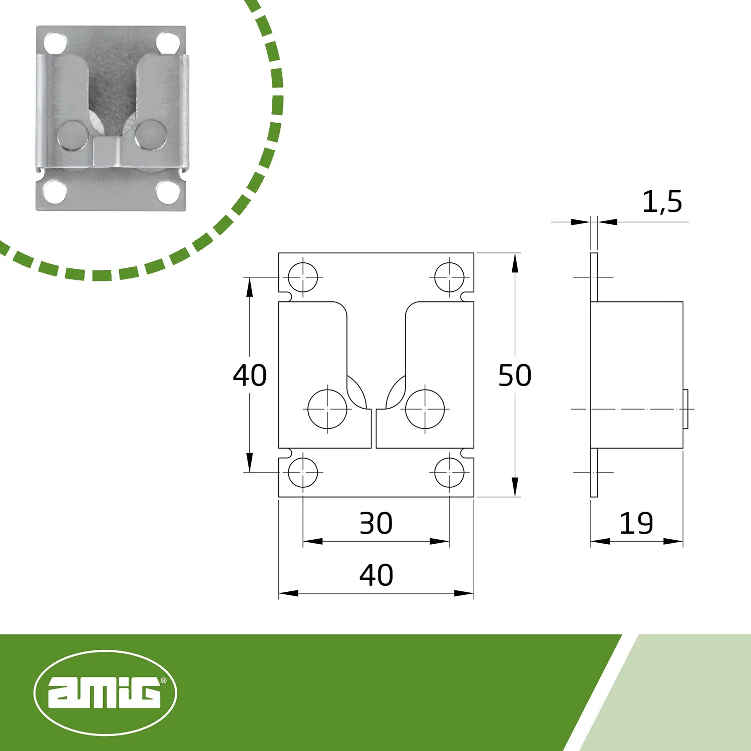 Amig supporto rullo tapparella acciaio zincato 50x40 mm