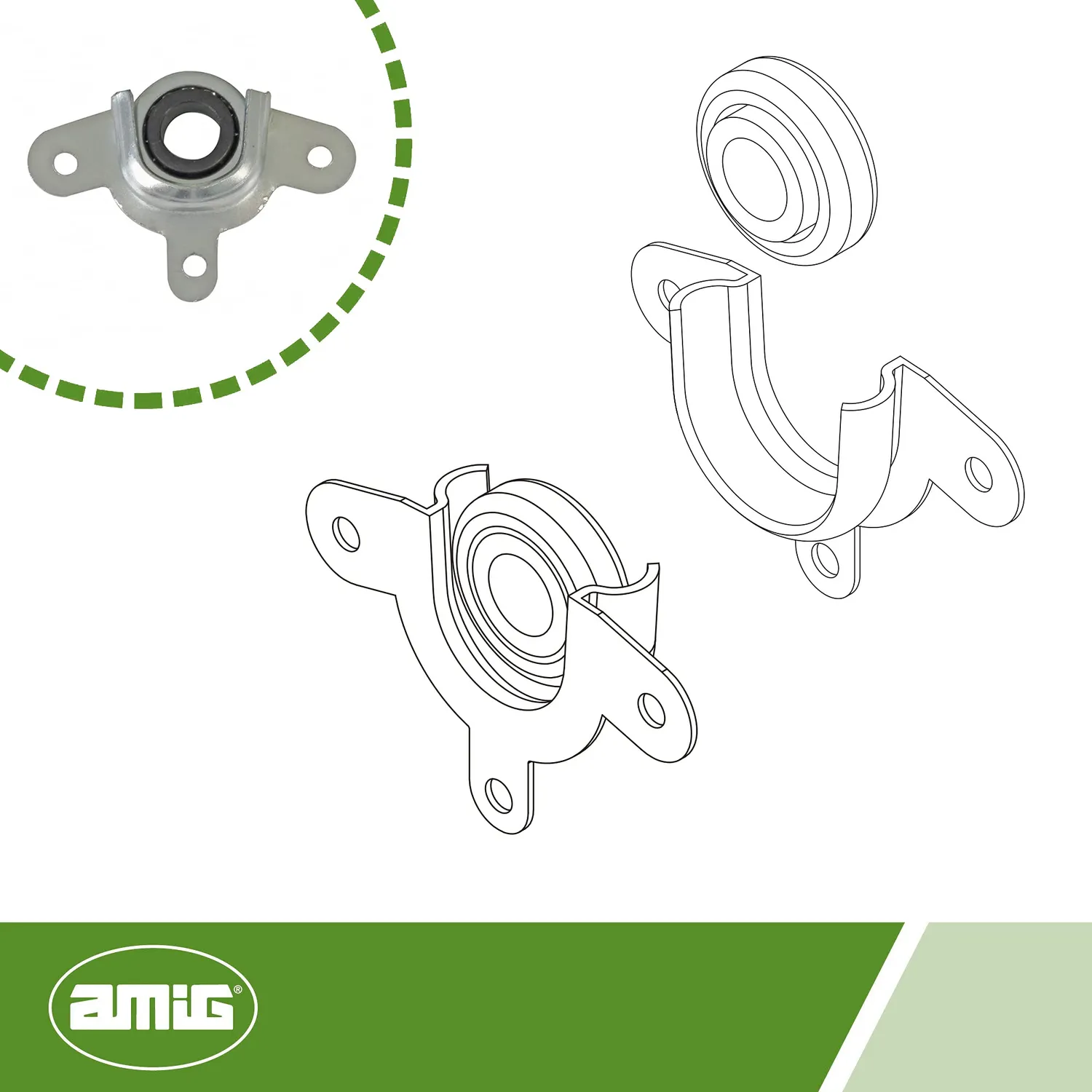 Amig supporto cuscinetto tapparelle 28 mm zincato