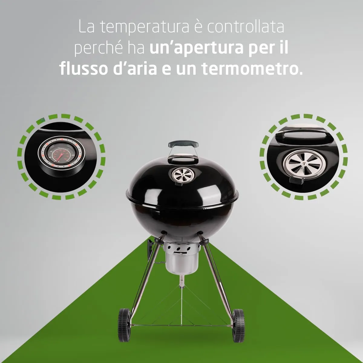 Amig Fireplus Barbecue Carbonella Rotondo Coperchio 53,5 cm
