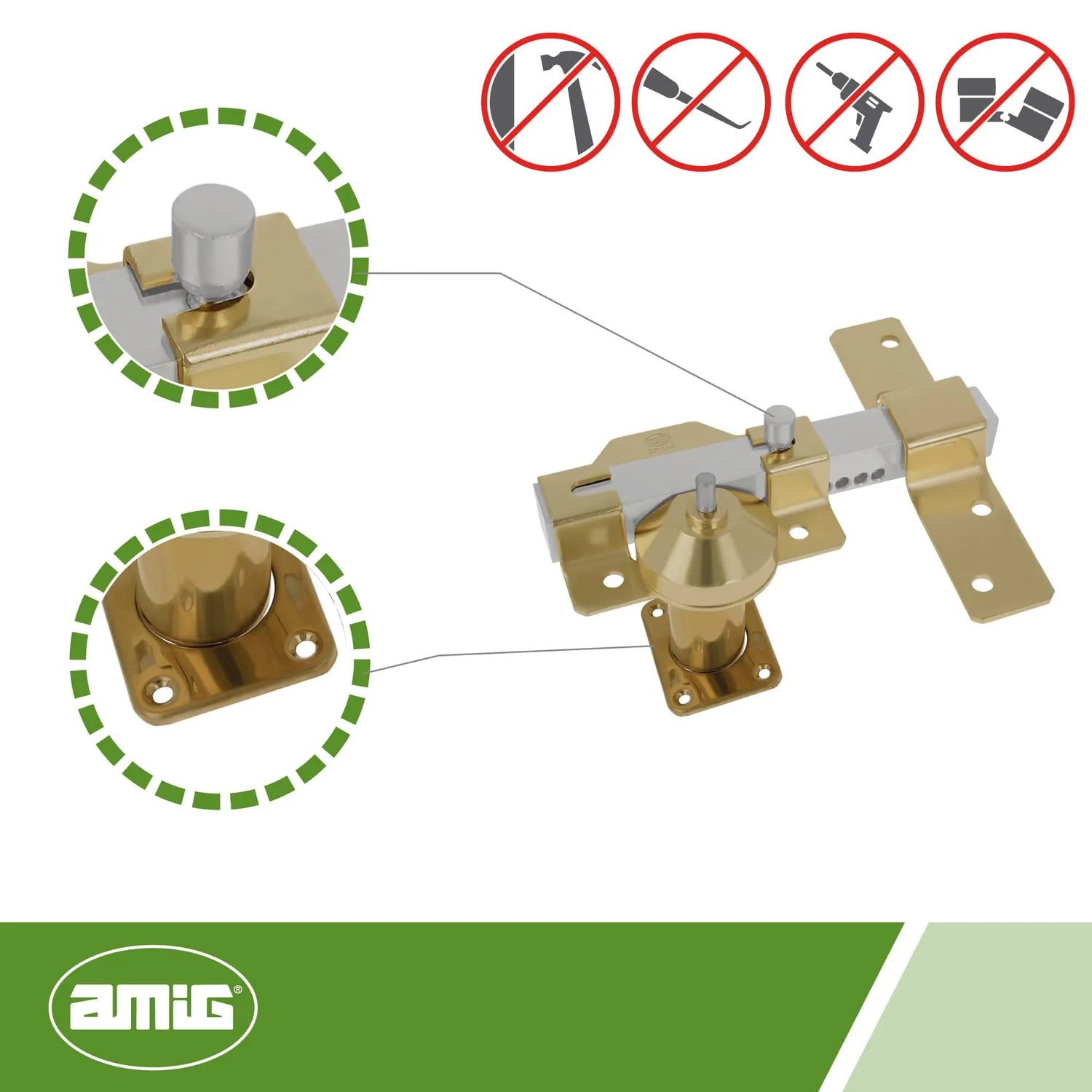 Amig 3 Plus Serratura Sovrapposizione Oro 90x154 mm