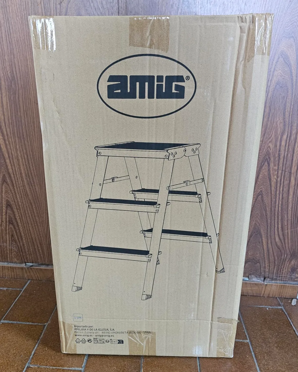 Amig sgabello pieghevole alluminio 2 gradini 39x44 cm