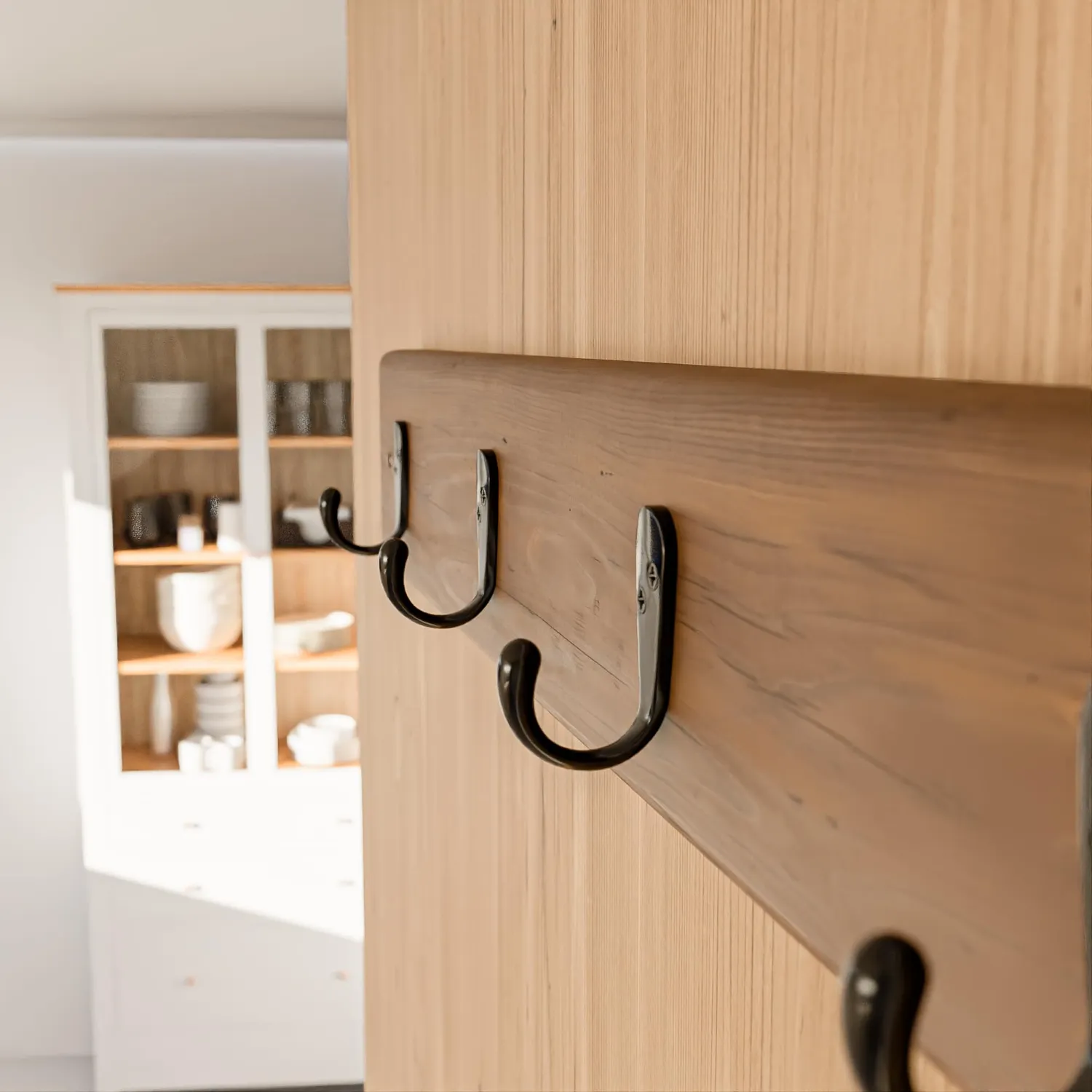 Amig CM36 appendiabiti muro 440 mm acacia nero legno