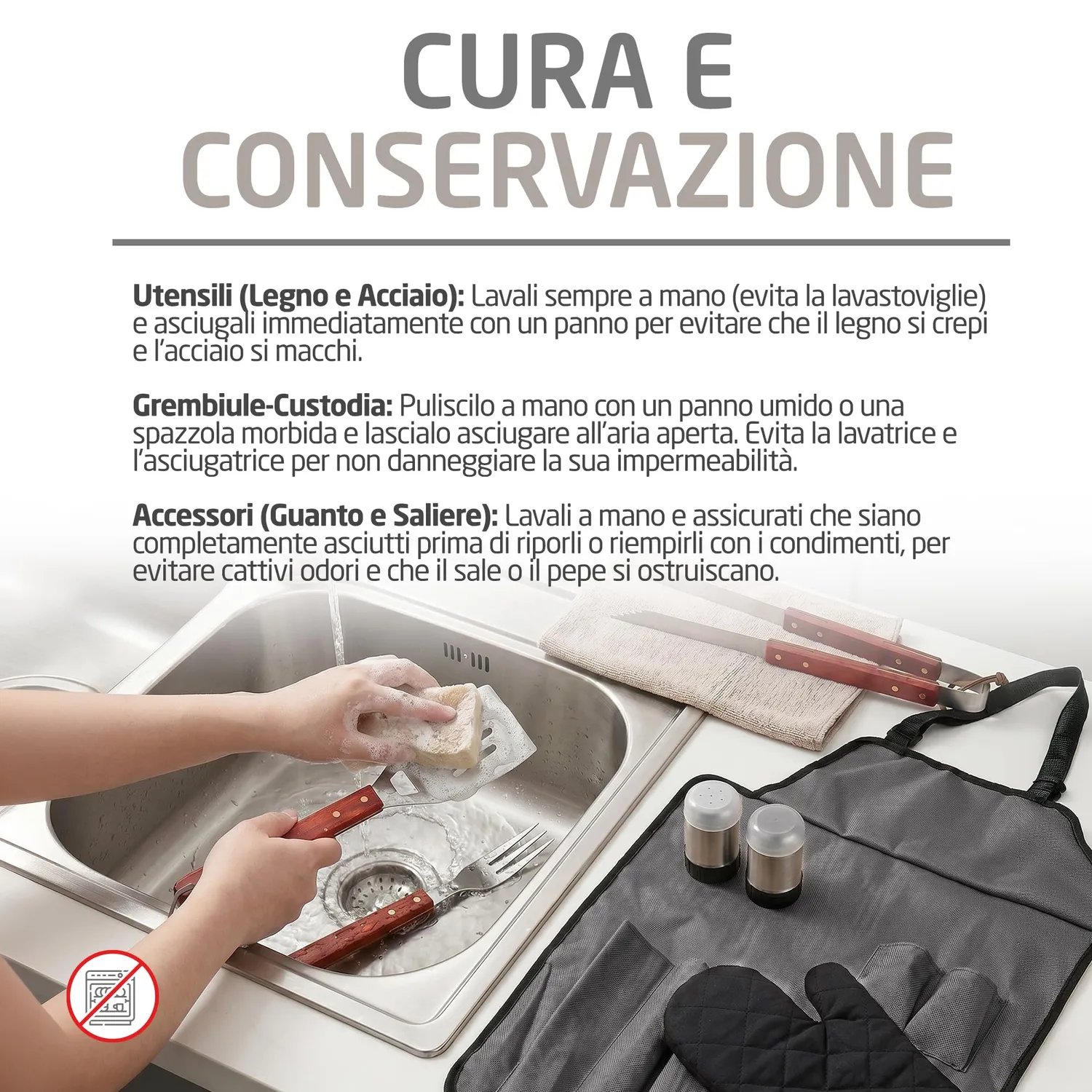 Amig AM17 Set Barbecue 7 pezzi con Grembiule