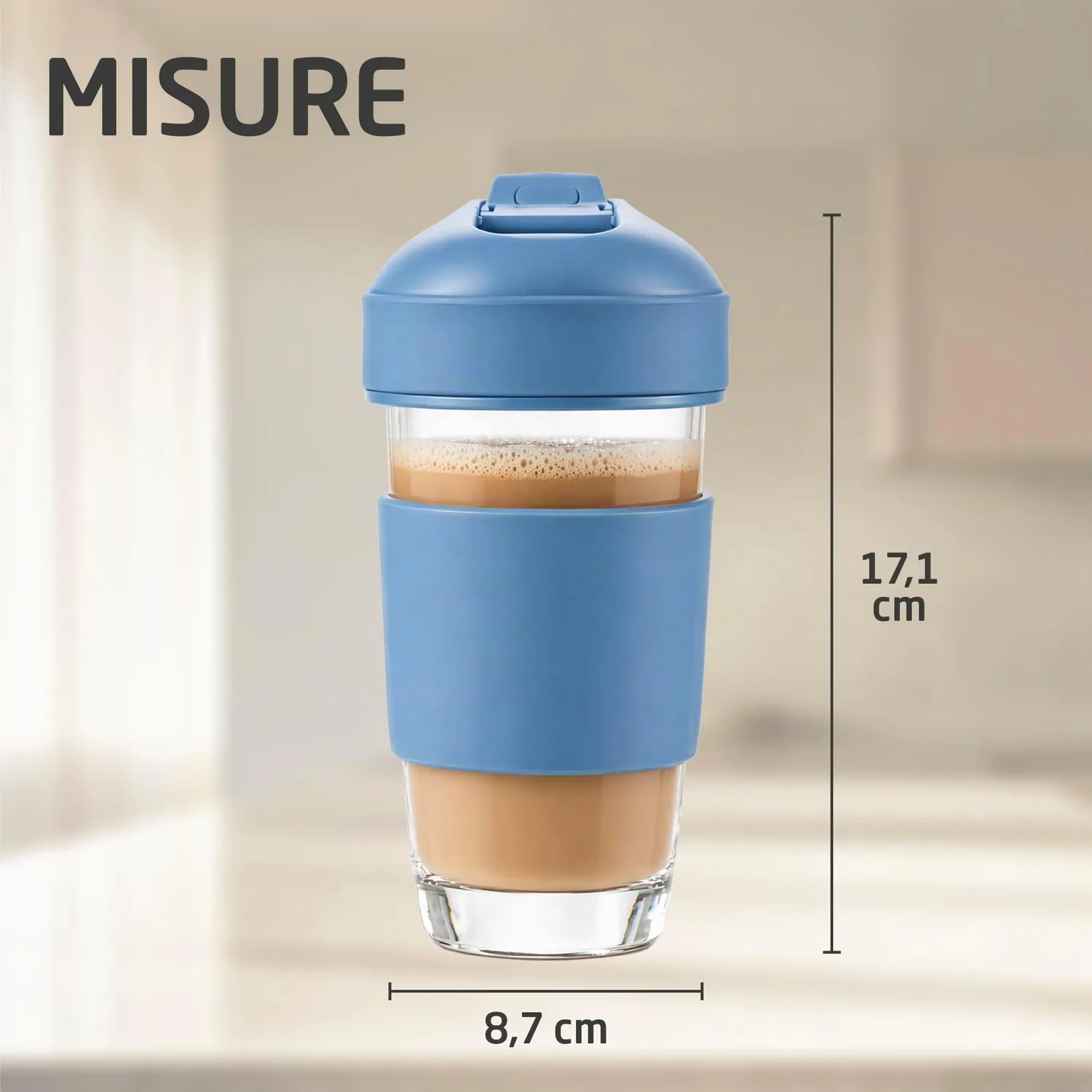 Amig Mod.1 bicchiere yogurt vetro 480 ml con vaschetta cereali