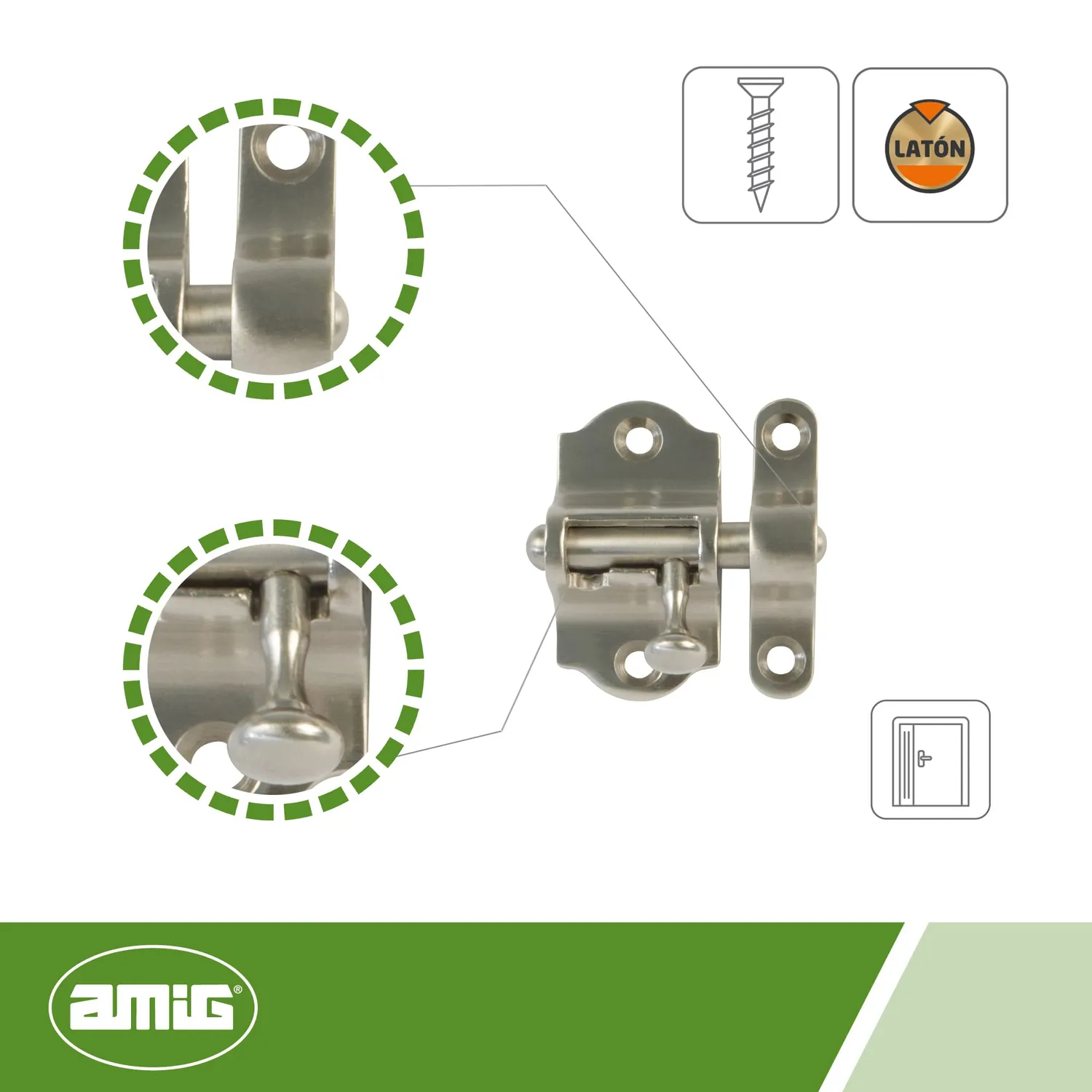 Amig Mod.720 catenaccio porta 25x46 mm ottone cromato