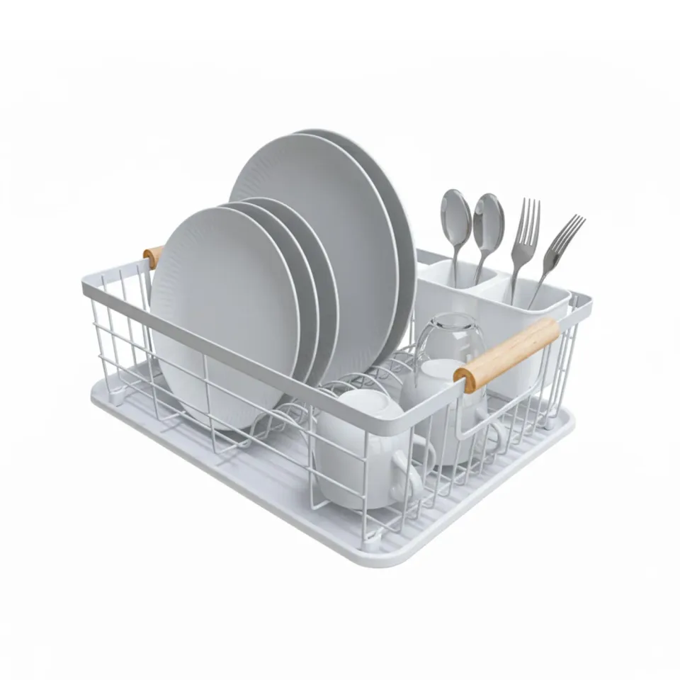 Amig Graz Scolapiatti Bianco 42 cm con Vassoio 10 Piatti