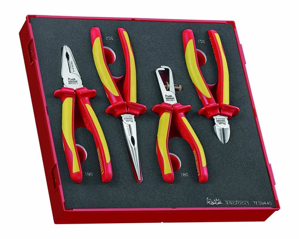TengTools Foam2 Set Pinze Isolate 1000V 4 Pezzi