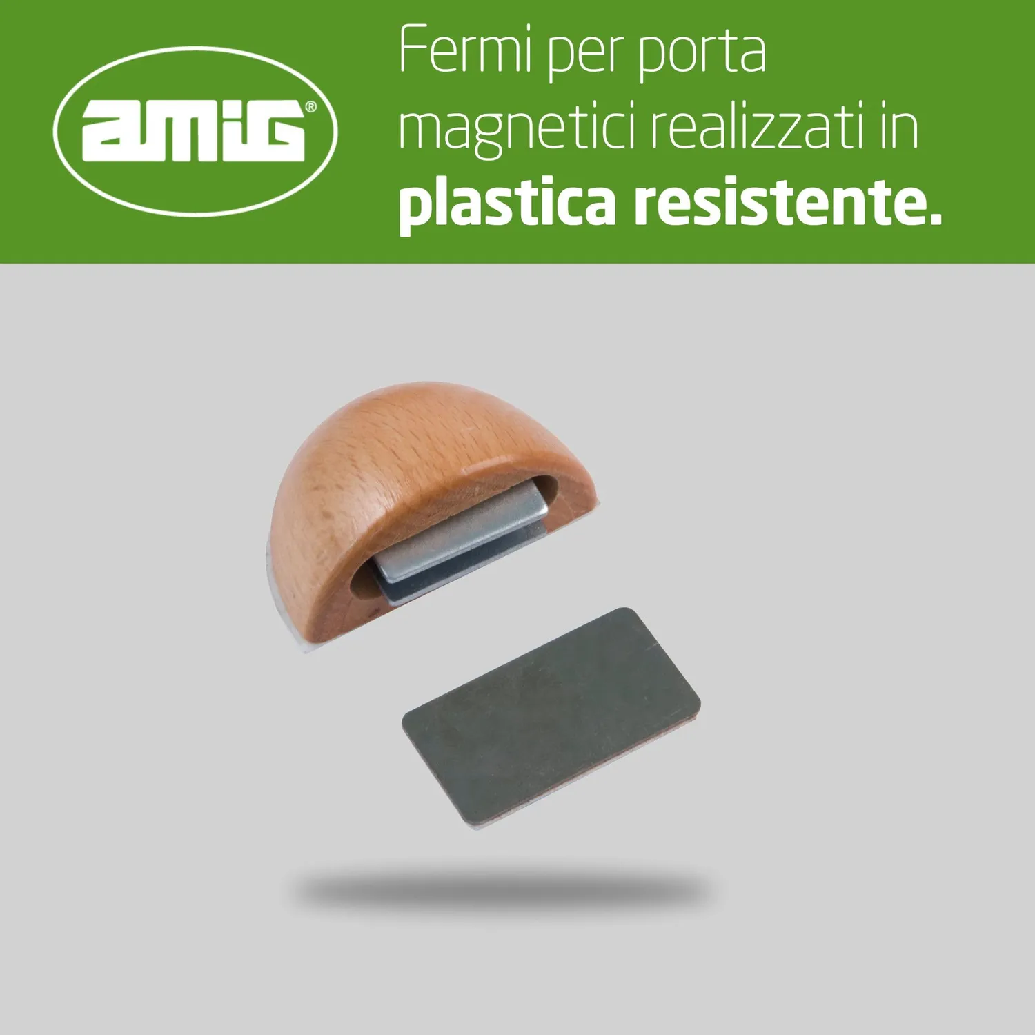Amig fermaporte magnetici adesivi 48x25 mm faggio 6 pz