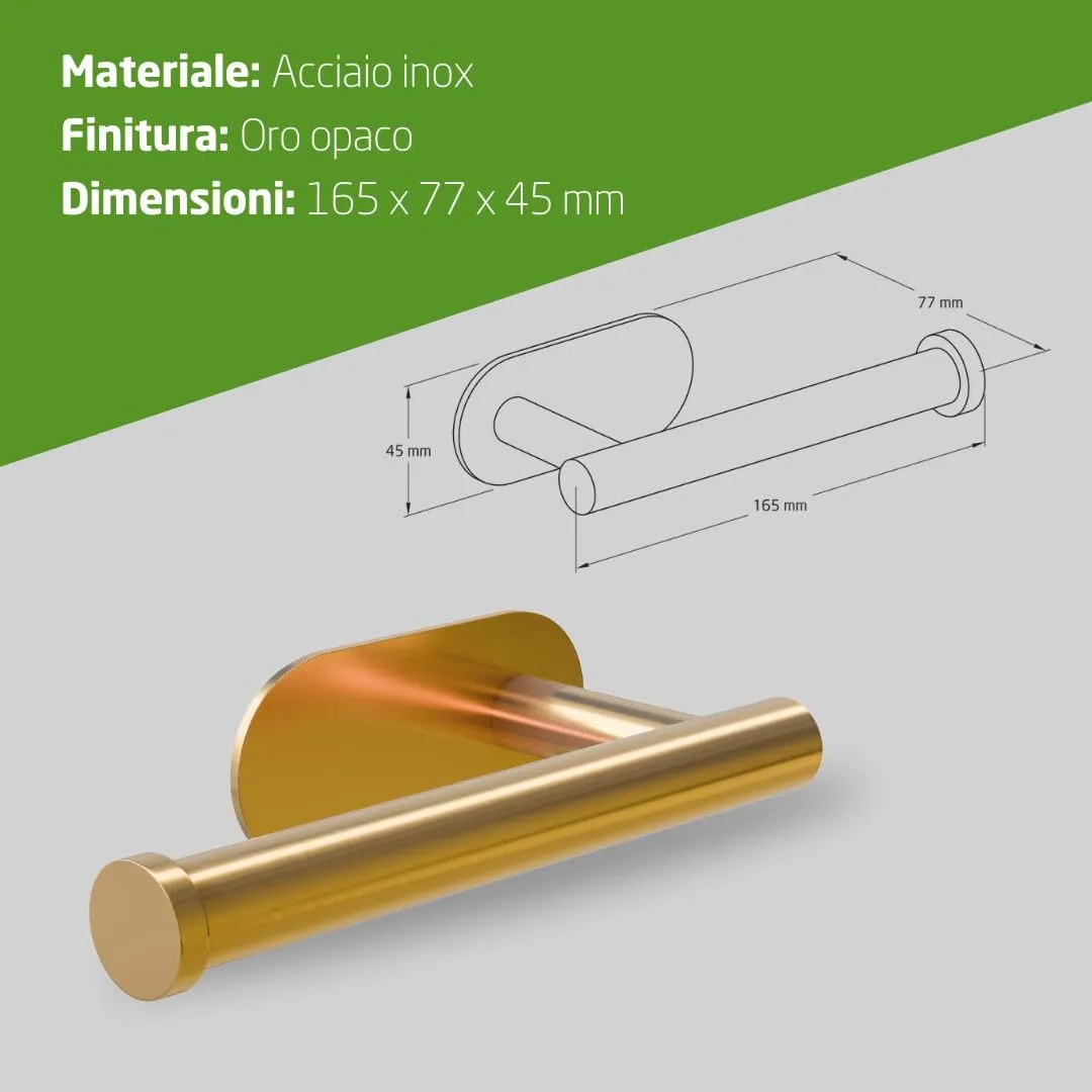 Amig Ea-3 Portarotolo Adesivo Oro Opaco Inox