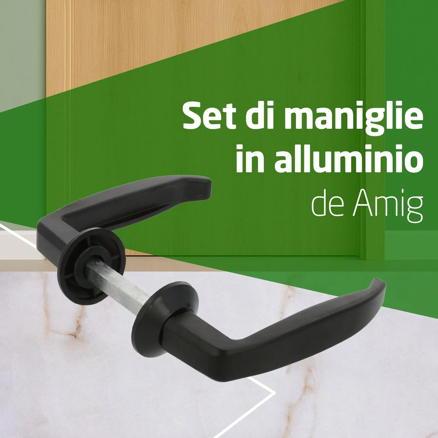 Amig Maniglia Alluminio Nera 105 mm Porta 35-45 mm