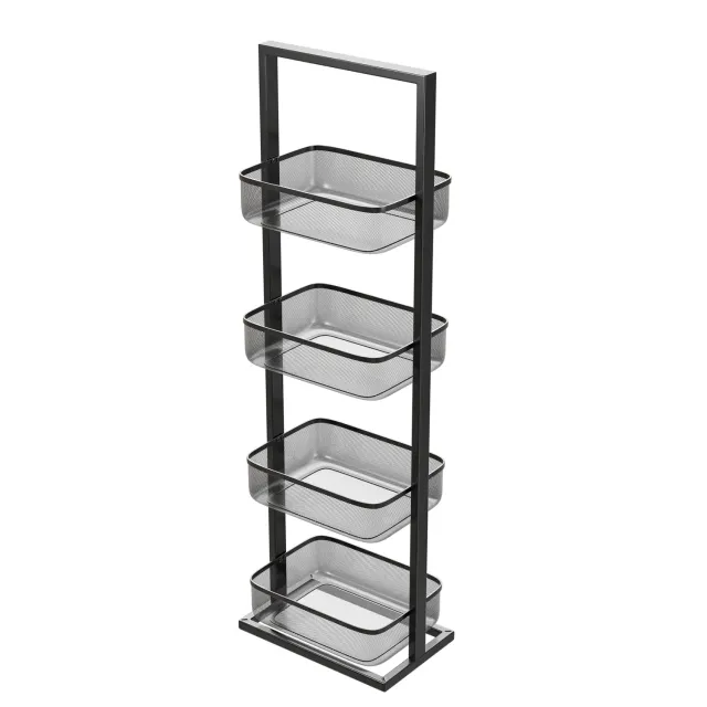 Amig carrello cucina 4 cesti 27,6x18x89,2 cm acciaio nero