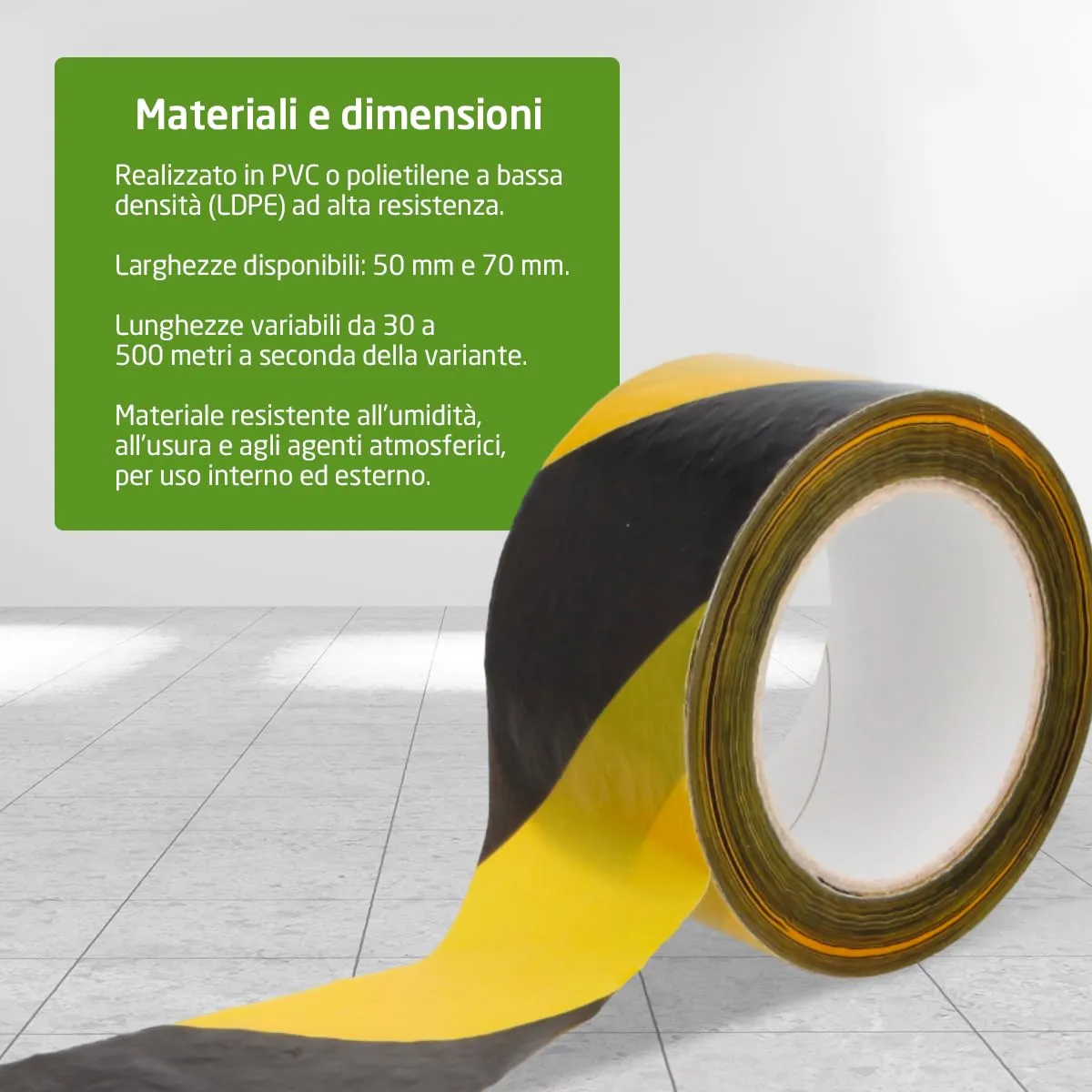 Amig nastro segnaletico PVC 70 mm x 500 m giallo-nero
