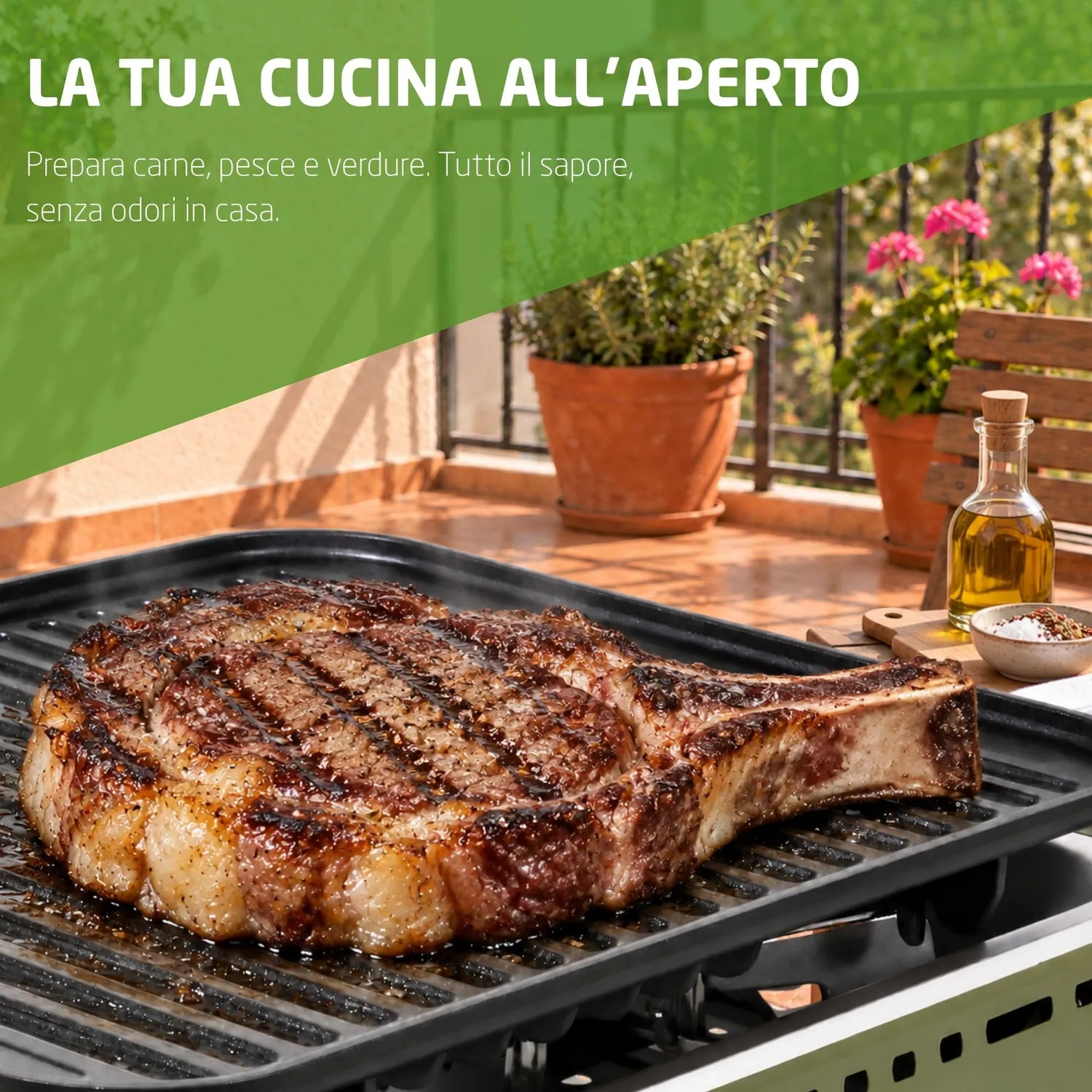 Amig BBQ01 fornello grill portatile 1,8 kW alluminio