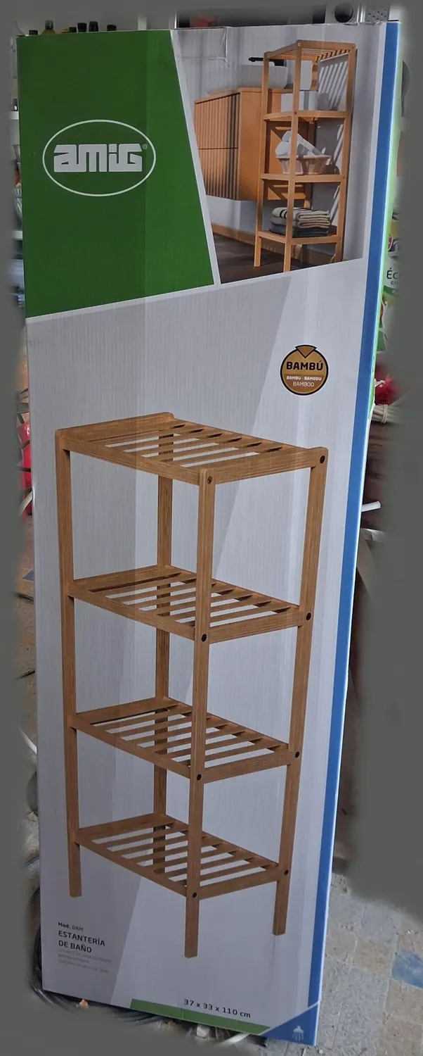 Amig Boo scarpiera bambù 2 ripiani 70x27x40 cm listelli