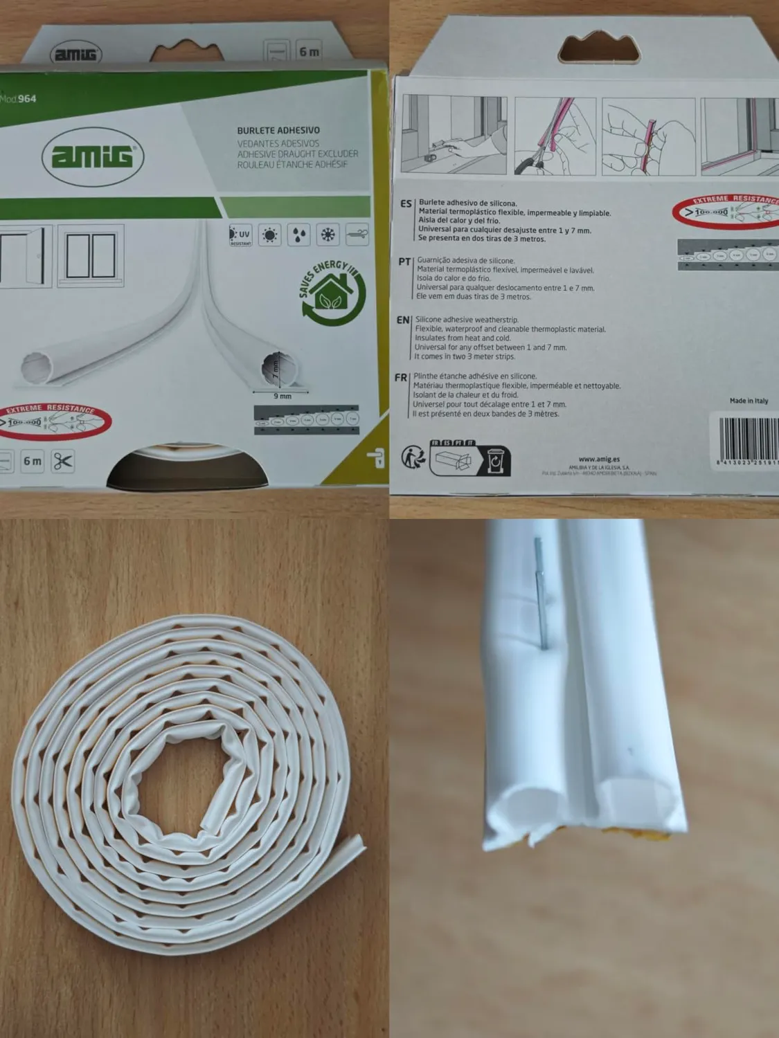 Amig 964 guarnizione adesiva marrone 2x3 m Ø7x9 mm