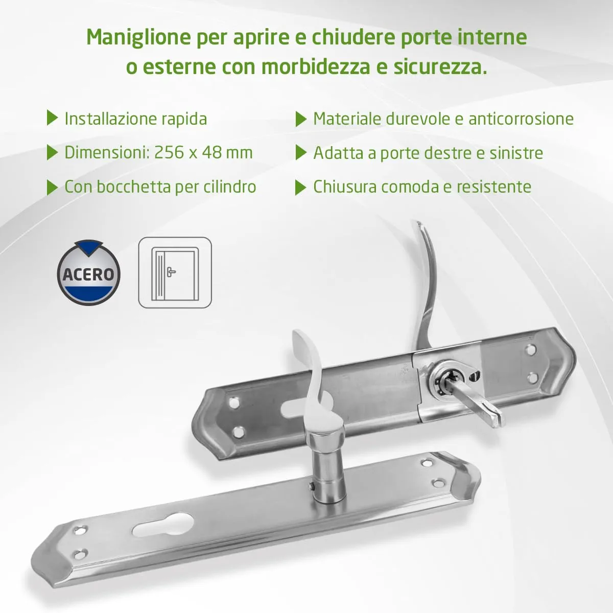 Amig Beta maniglie placca cromato opaco 85 mm
