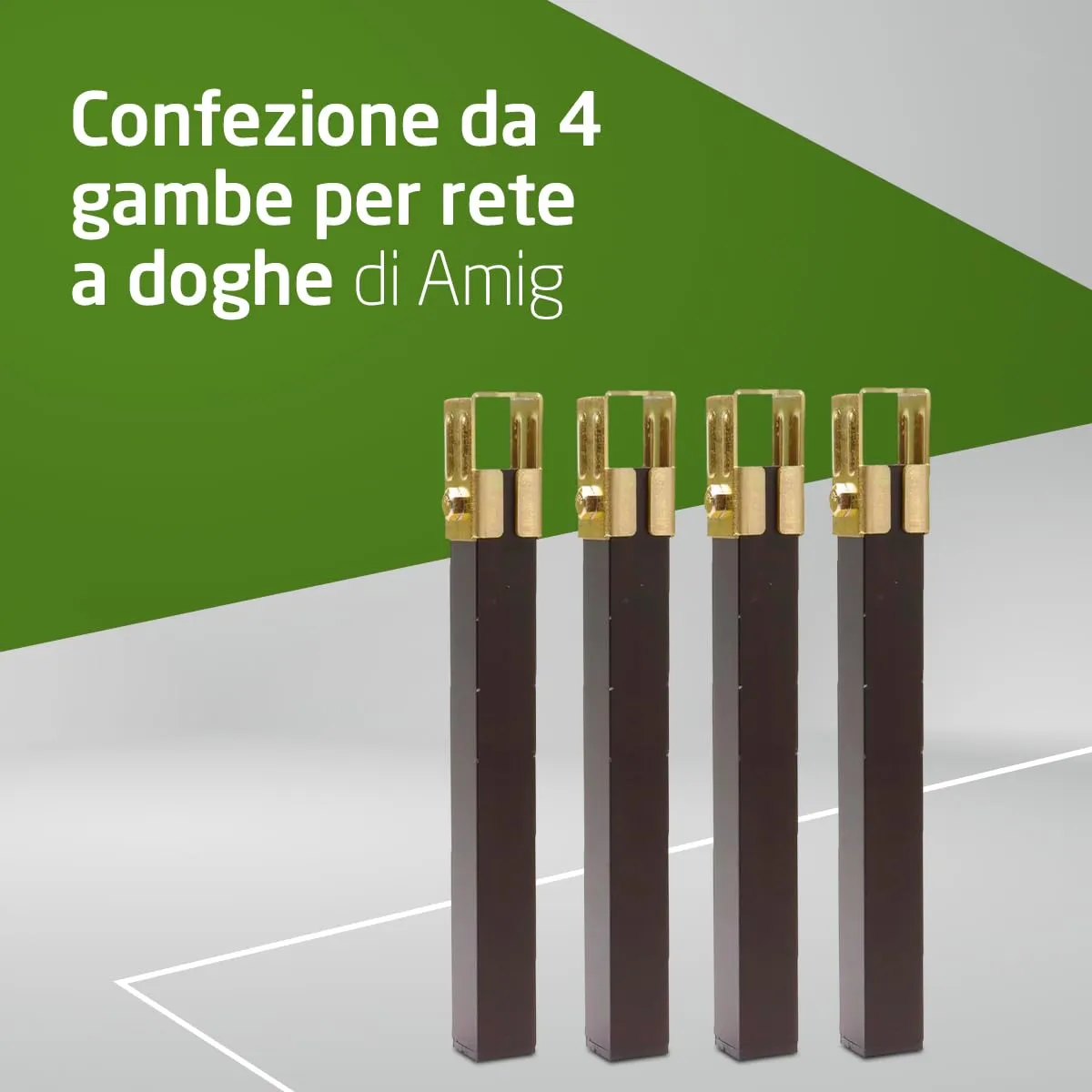 Amig set 4 gambe letto acciaio nere 270 mm