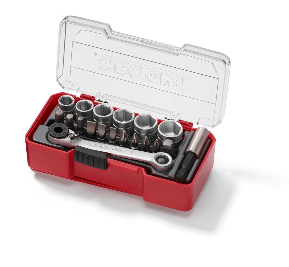 TengTools Set Bussole 1/4" 19 Pezzi con Clip Cintura