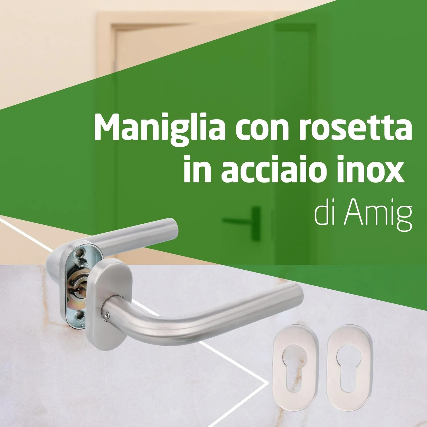 Amig Modello 4 O set maniglie porte inox opaco