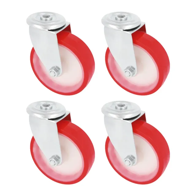 Amig Set 4 Ruote Ø 80 foro rosse poliuretano 100 kg