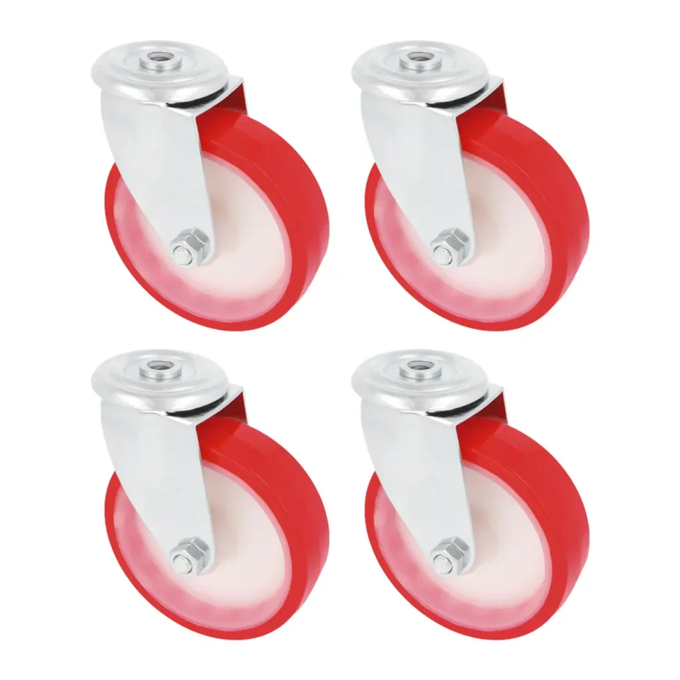 Amig Set 4 Ruote Ø 80 foro rosse poliuretano 100 kg