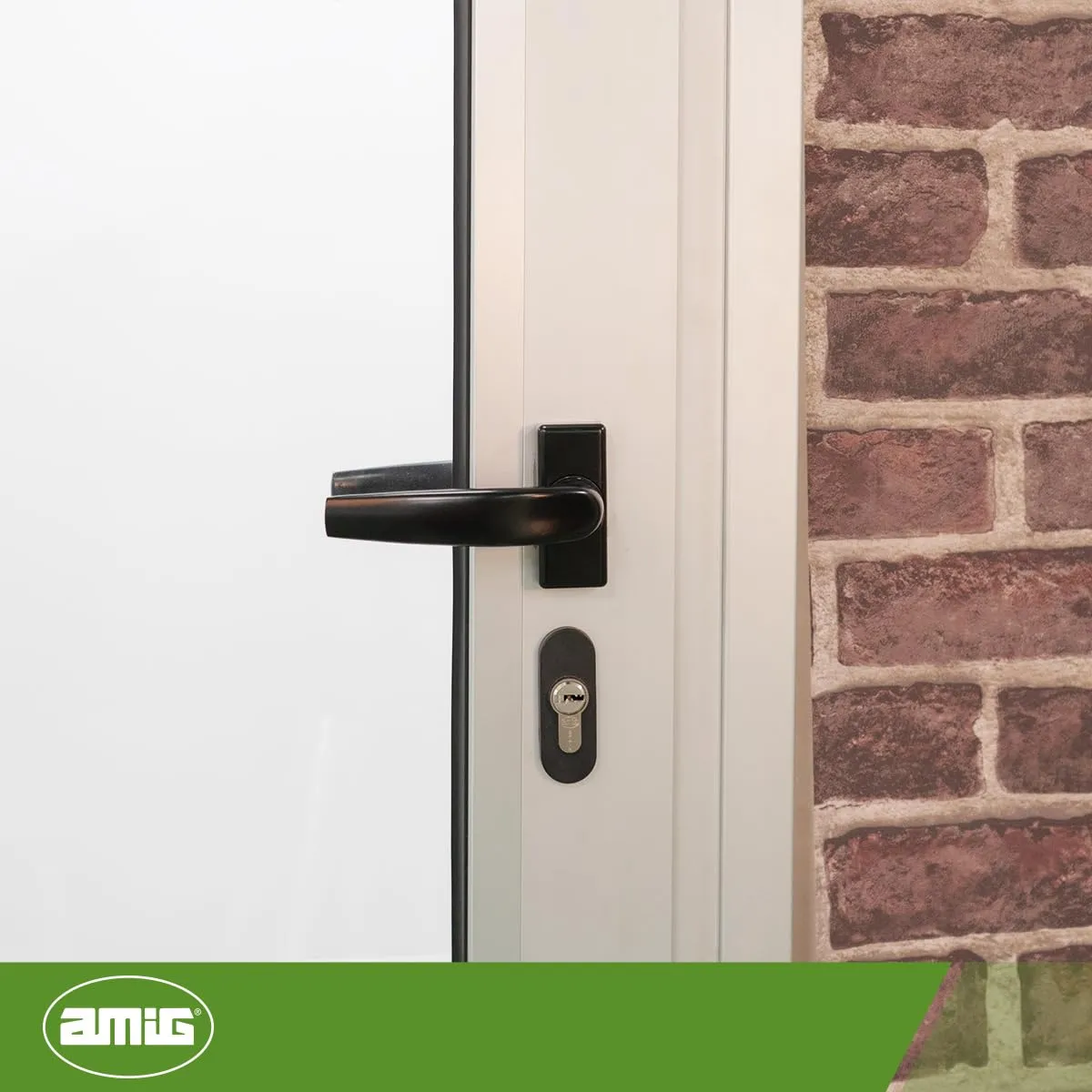 Amig Delta Maniglia Rosetta Alluminio Nera 121x72 mm