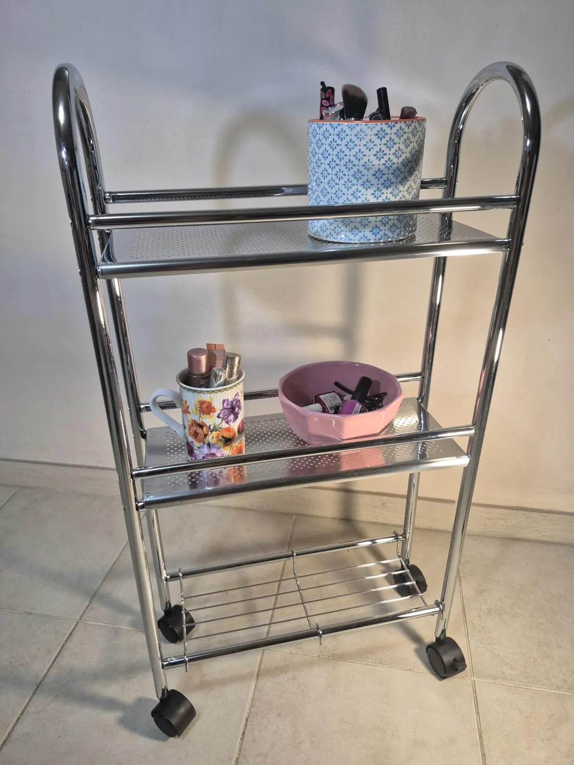 Amig Brisa carrello bagno stretto 3 ripiani con ruote